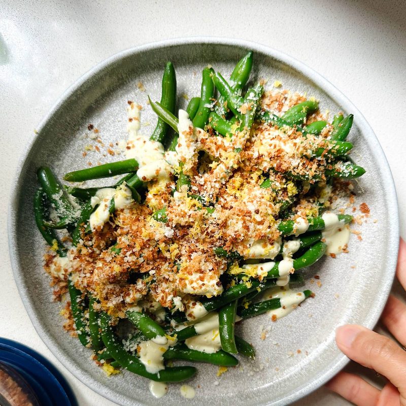 A picture of Avocado Caesar Green Beans