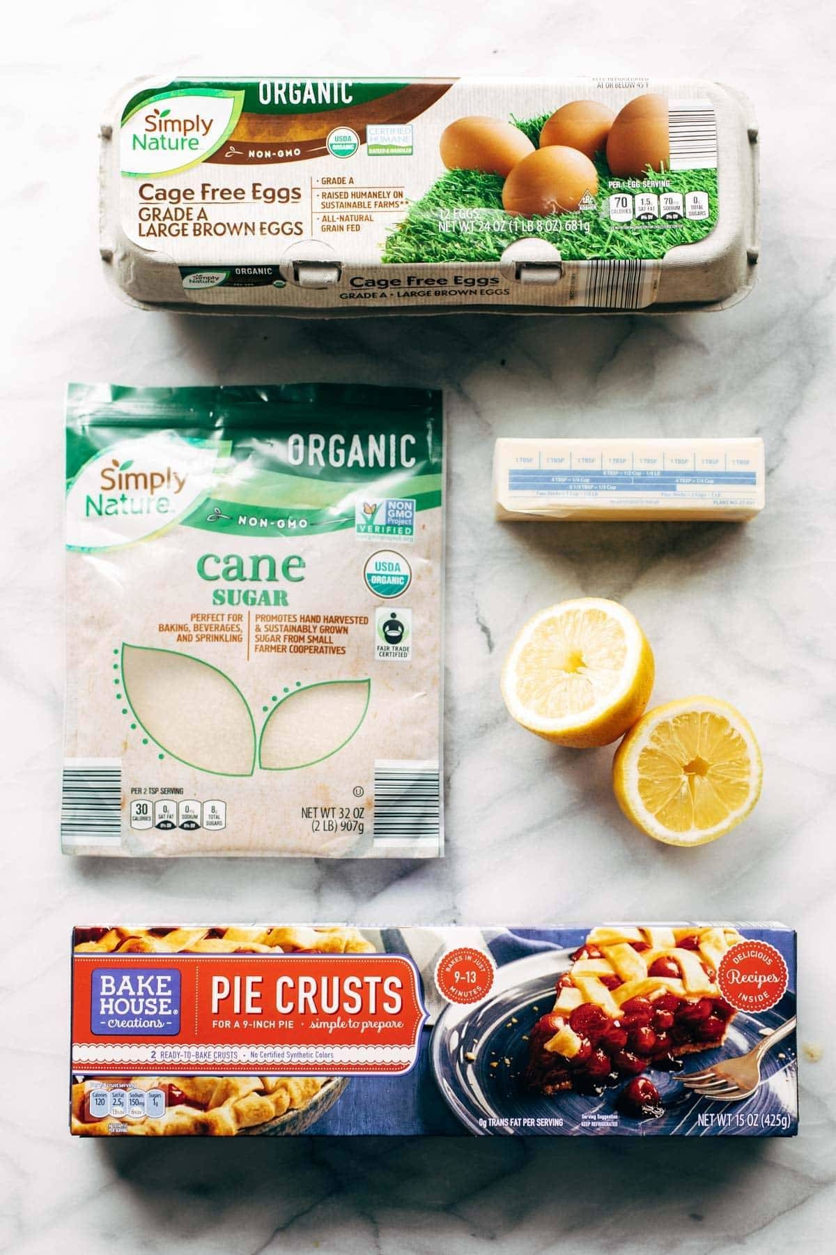 ALDI ingredients for blender lemon pie.